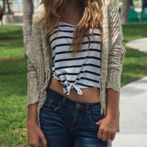 High low knit cardigan