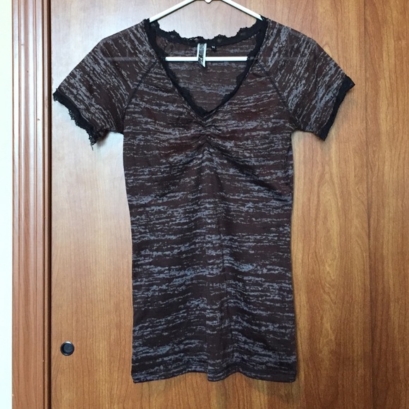 BKE brown burnout tee