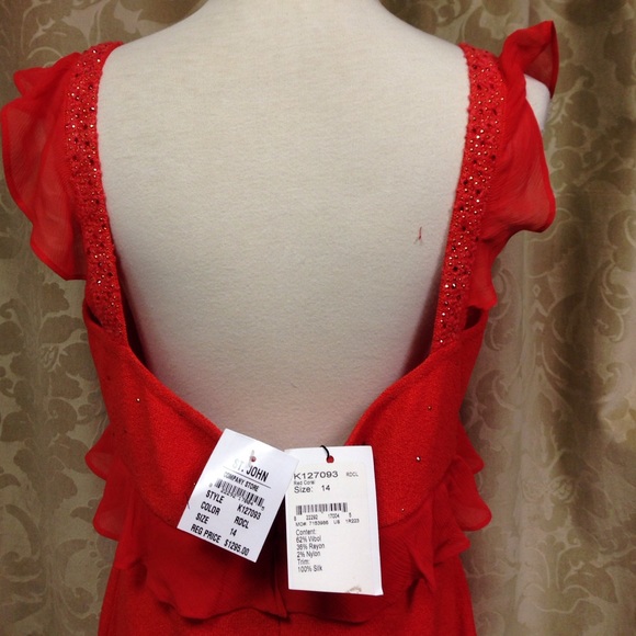 NWT St. John Coral Knit Beaded Dress Size 14 $1295 - Picture 4 of 4