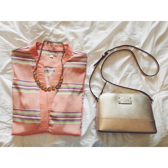 GAP Tops - Pink Striped Popover Shirt