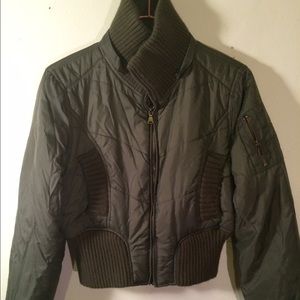 Olive Green Puffer Flight Jacket