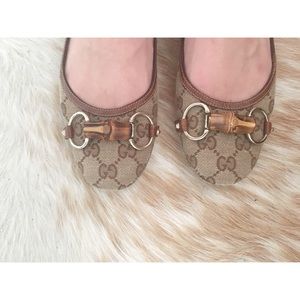 Gucci Brown Horsebit Ballet Flat