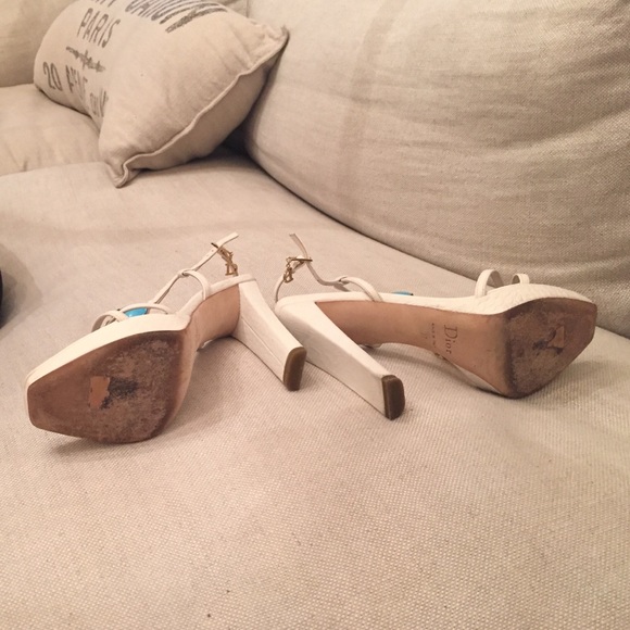 Christian dior white and turquoise heels - Picture 4 of 4