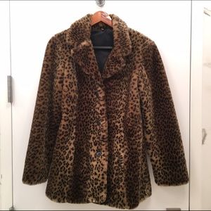 Leopard Print Faux Fur Coat
