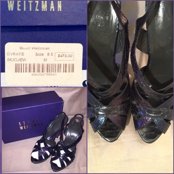 Stuart Weitzman Green/Purple iridescent Python