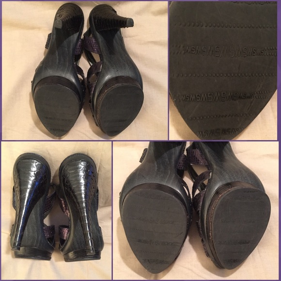 Stuart Weitzman Green/Purple iridescent Python - Picture 3 of 3