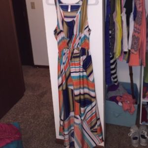 High-low multi color dress