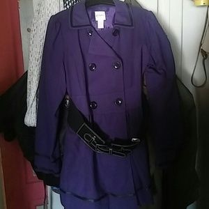 Candies purple trentch coat with belt NEVER WORN