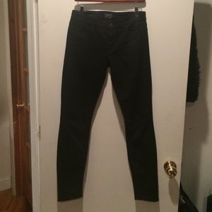 Black mid rise super skinny denim