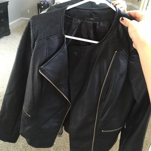 Black leather jacket