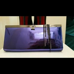 BCBG purple/blue metallic clutch