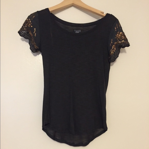 Sheer Sequined Tee