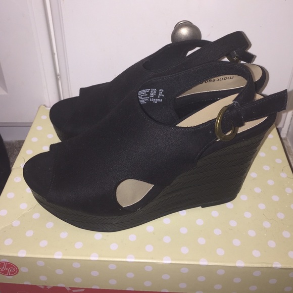 Faux suede wedges
