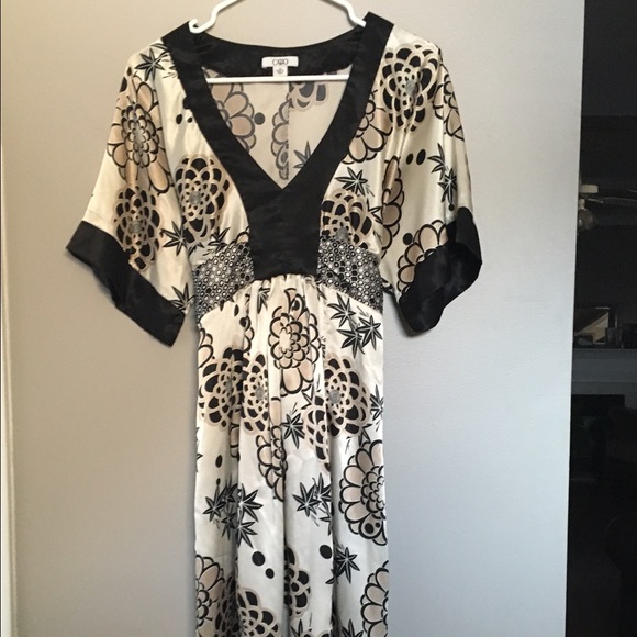 Beautiful silk black and cream dress