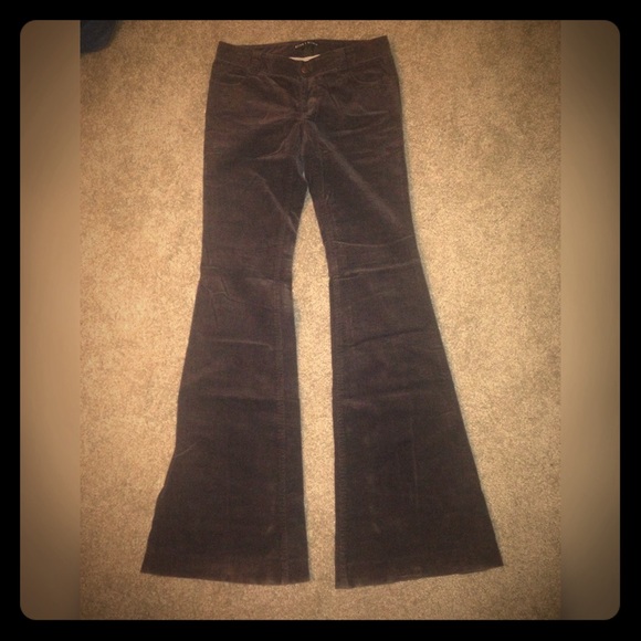 alice + olivia brown corduroy bell bottom pants