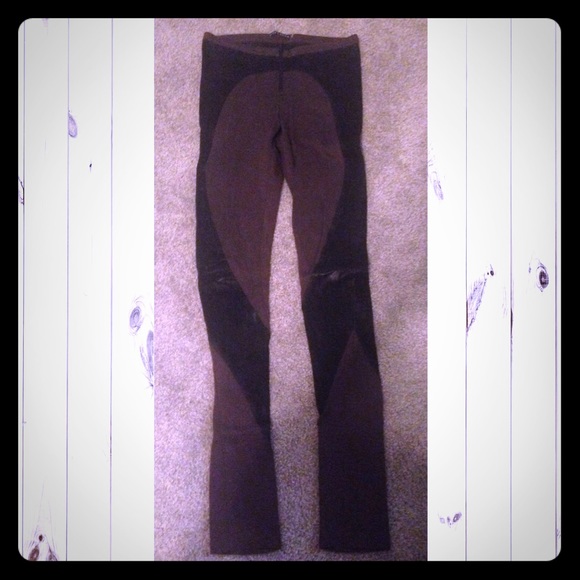 alice + olivia ponte & leather pant