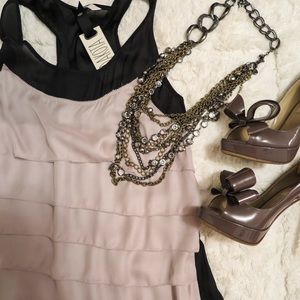 BB Dakota blush pink ruffle contrast dress M