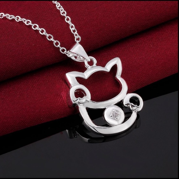🆕 Sterling silver cat necklace - Picture 2 of 2