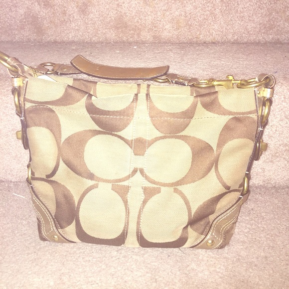 Gold coach handbag