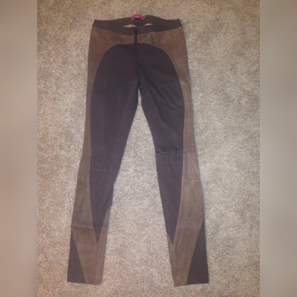 alice + olivia ponte + leather leggings