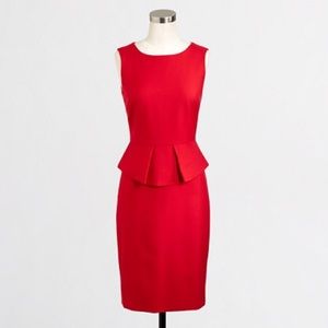 J. Crew Red Peplum Dress Size 4