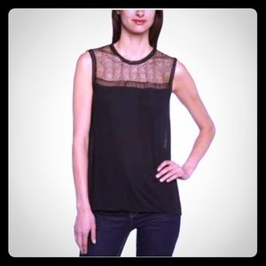 Black BCBG Lexi lace sleevless beautiful top