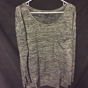 Black and grey long sleeve top