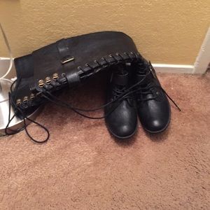 Black lace up boots
