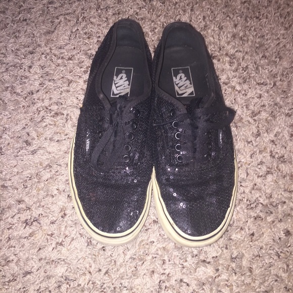 Black sparkly vans