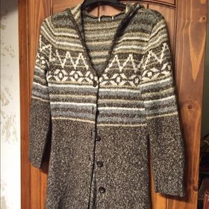 Long fair isle cardigan