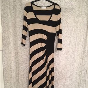 Striped Calvin Klein maxi dress