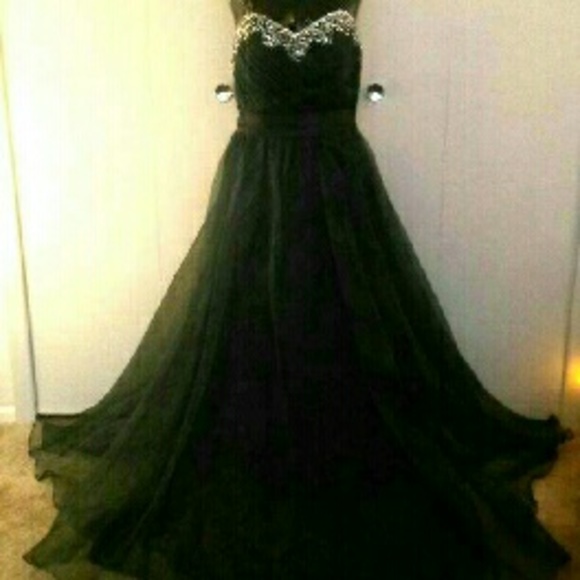 Dark Green Beaded Prom Dress