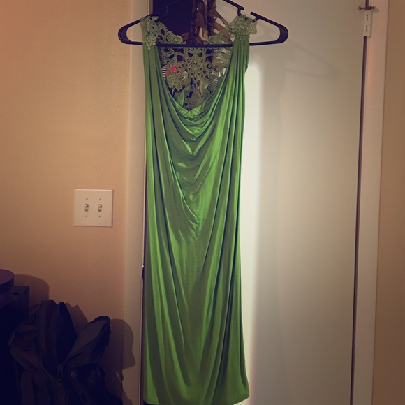 Green lace dress