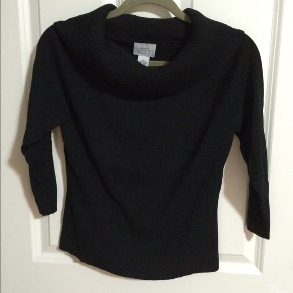 Ann Taylor Loft cowl neck sweater Black