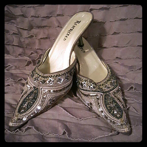 Beaded Kitten Heel, Size 7