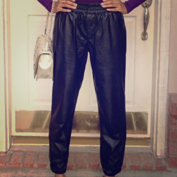 Pants - Leather joggers