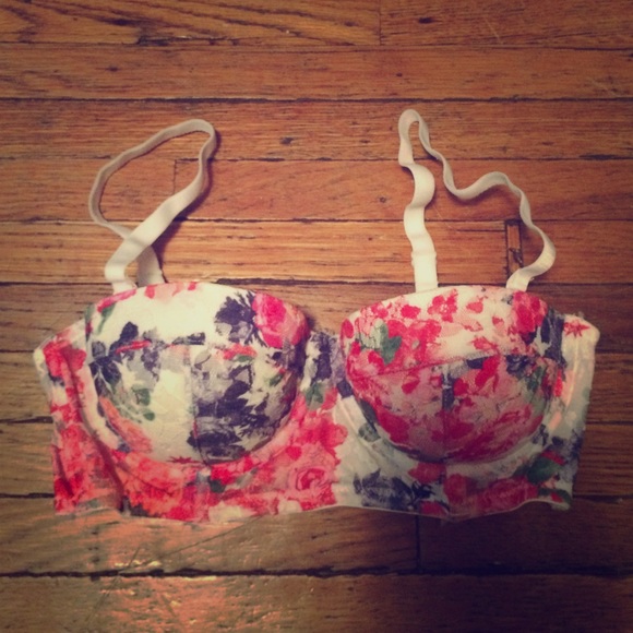 Pretty floral H&M bustier convertible bra sz 34B