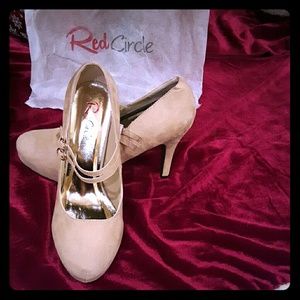 Angela Nude Double Ankle Strap Mary Jane Heel NWOT