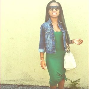 Green knot maxi dress