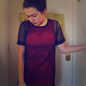 Topshop mesh shift dress