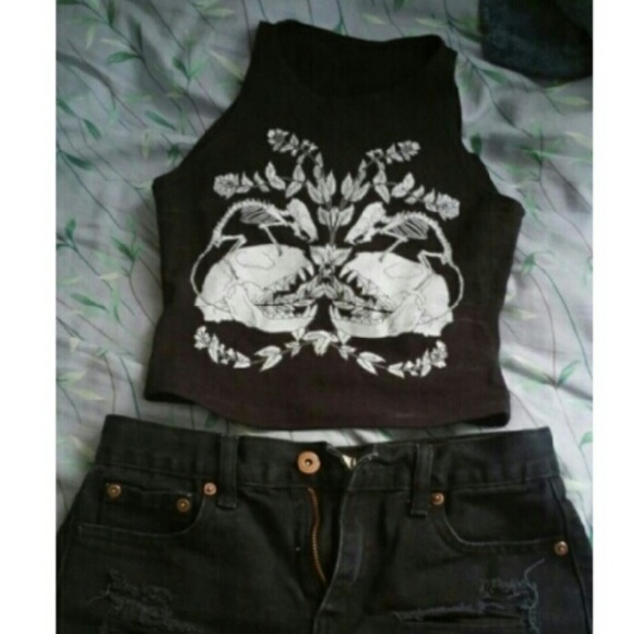 NWOT Skull Crop Top