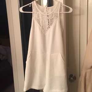 Mink pink white romper