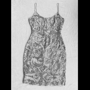 VINTAGE! 80s Lillie Rubin Silver Sequin Dress Glam