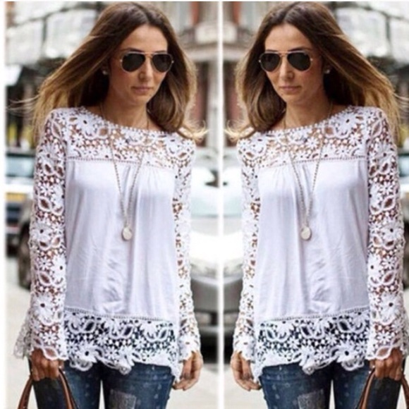 Boutique Tops - New Gorgeous Crochet Lace Blouse