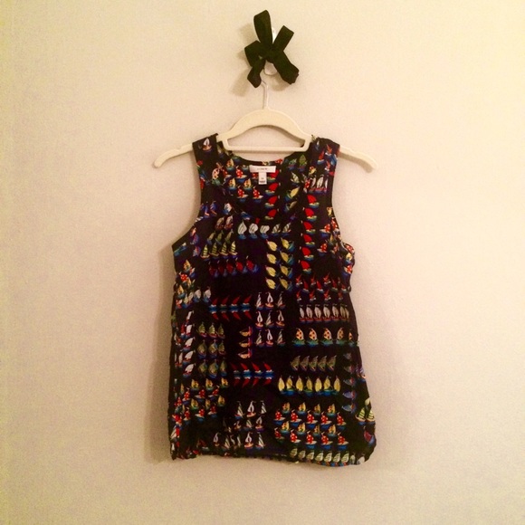 J Crew navy sailboat tank