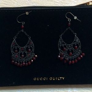 Black and red earrings
