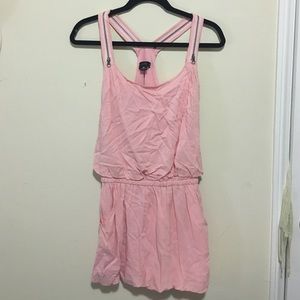 Pink zipper strap dress with pockets