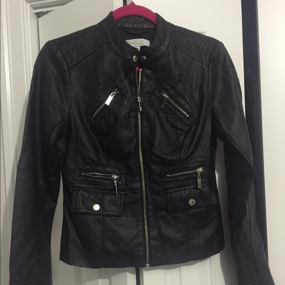 Black Poly-Leather Jacket
