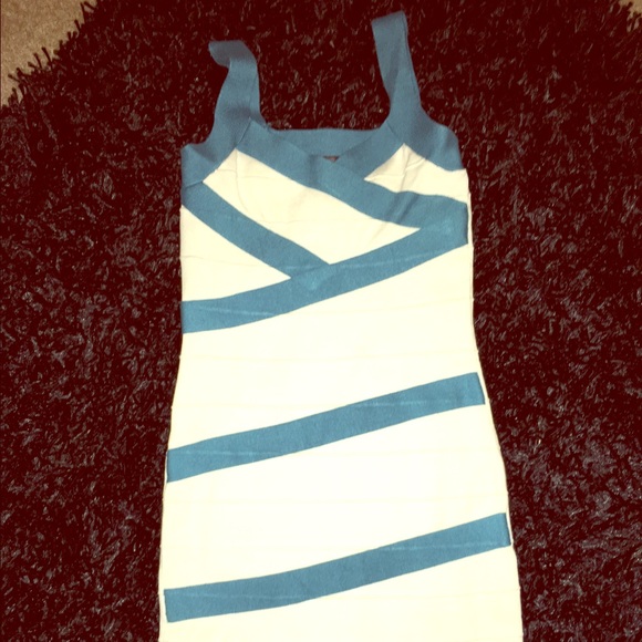 Teal & white dress