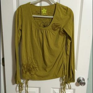 Organic top with Indian Prayer embroidered inside